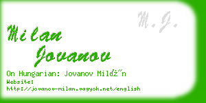 milan jovanov business card